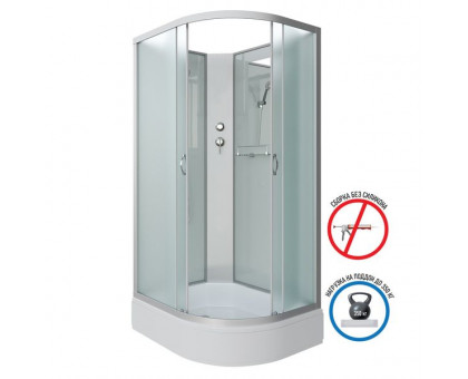 Душевая кабина Niagara NG-33084-14LBK 100х80 см, с матовыми стеклами, левосторонняя