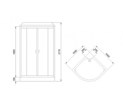 Душевая кабина Royal Bath RB 100HK6-BT-CH 100х100 см, с прозрачными стеклами