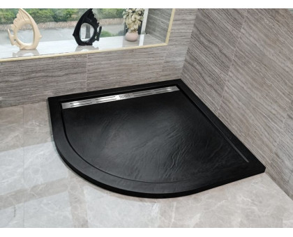 Душевой поддон WeltWasser WW TRR 100 STONE-BL 100х100 см черный с сифоном