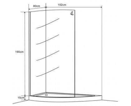 Душевой уголок Wasserfalle W-457 L 152х80
