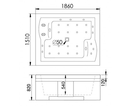 Акриловая ванна Gemy G9052 II O R